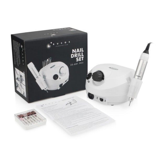 Bruska na nehty pro manikúru a pedikúru BUCOS Nail Drill ZS-601 PRO WHITE 45 W a 35 000 ot./min obrázek 7