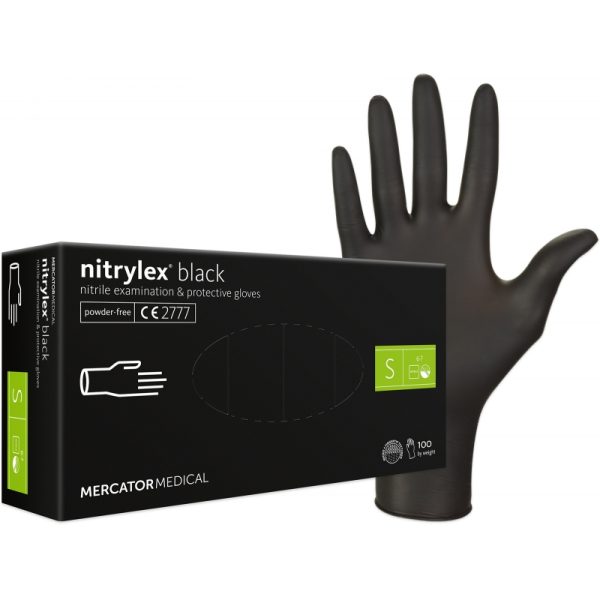 Nepudrované nitrilové zdravotnické rukavice NITRYLEX BLACK obrázek 1