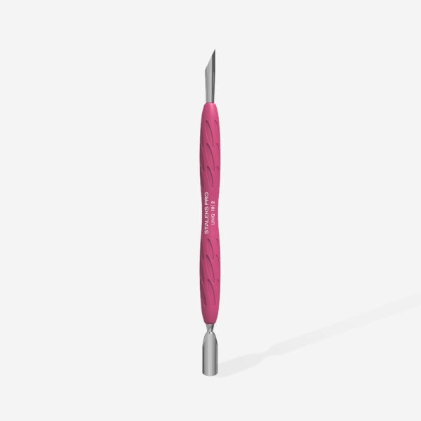 Manicure pusher Gummy with silicone handle UNIQ 10 TYPE 2 (rounded narrow and beveled pusher) obrázek 5